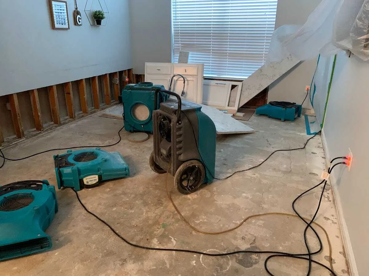 Dehumidifier in flood-cut room for Water Extraction & Removal in Crystal